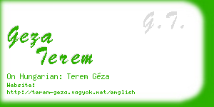 geza terem business card